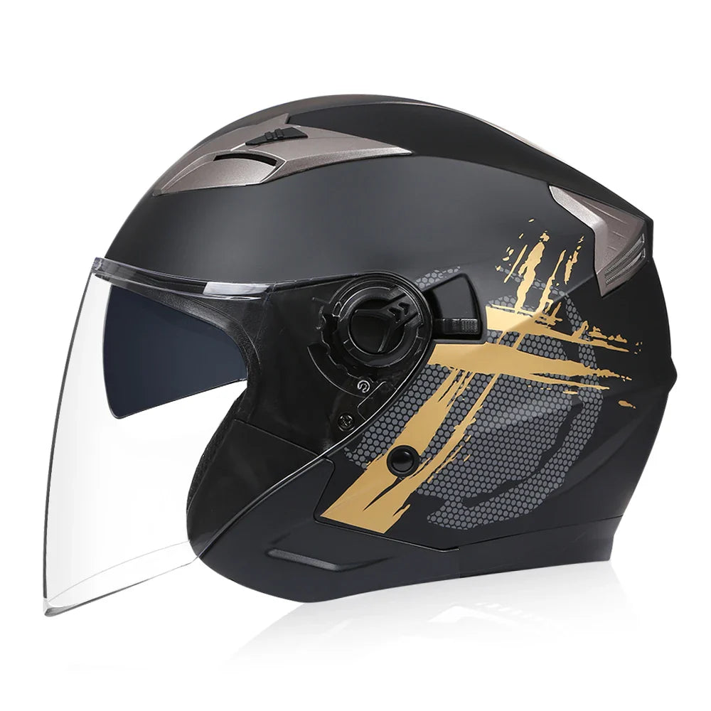 BowLift | Half Face Motorcycle Helmet with Double Lens & DOT Safety – RoadGuard