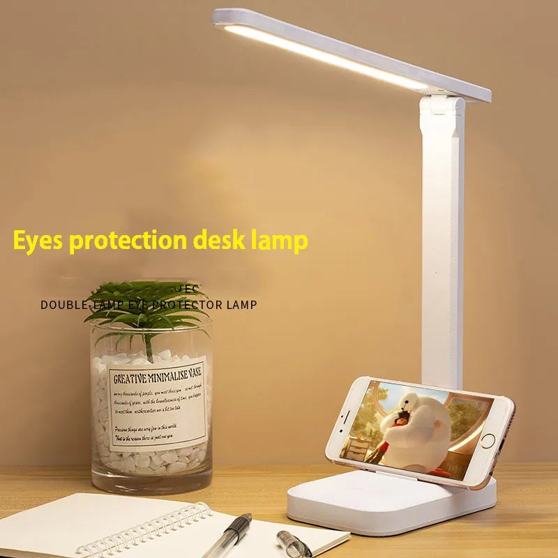 BowLift | 6000mAh rechargeable LED table lamp USB 3 color stepless dimmable desk lamp touch foldable eye-protecting reading night light
