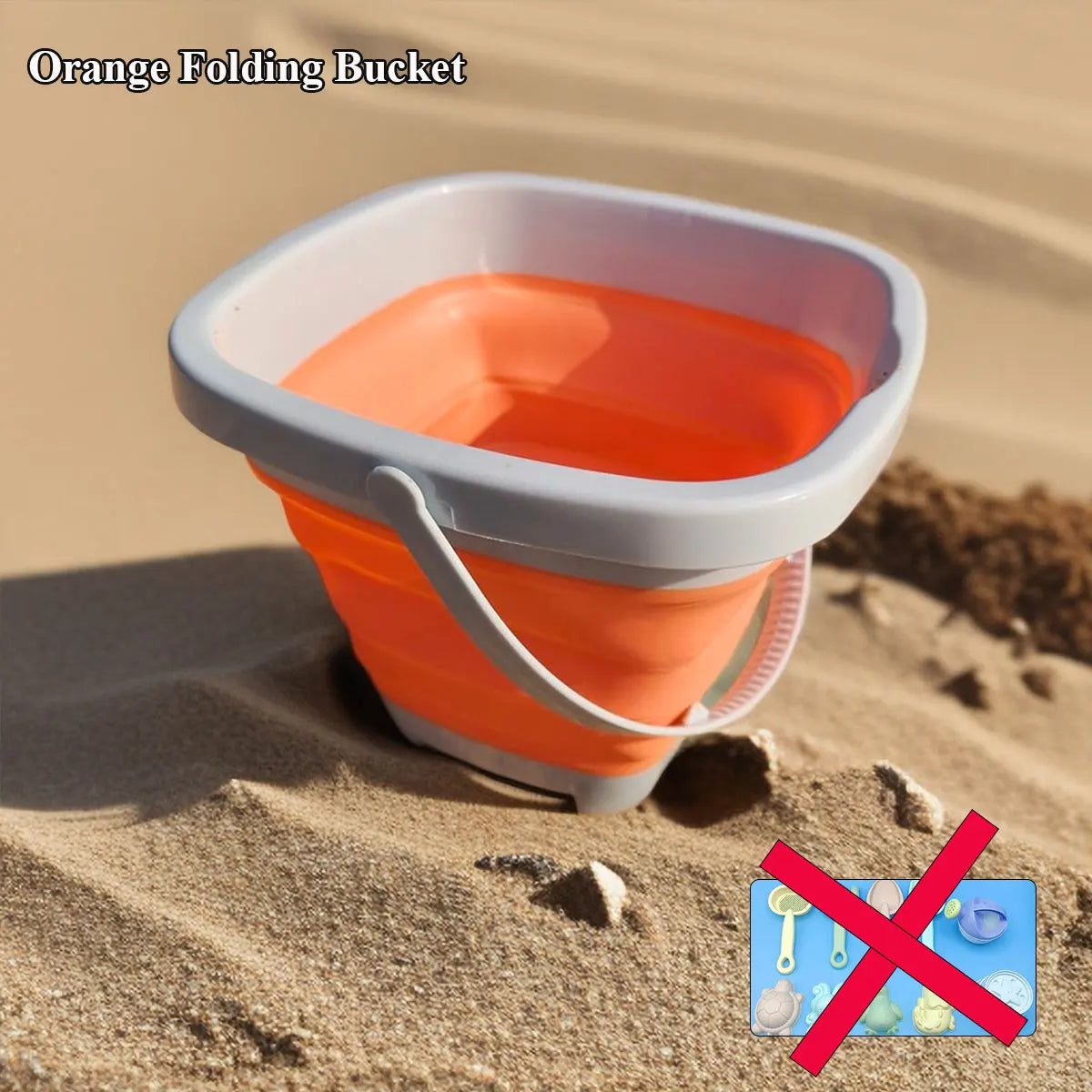 BowLift | PlayaFun Sand play set | Foldable bucket & accessories | Colorful & child-friendly | For beach & garden