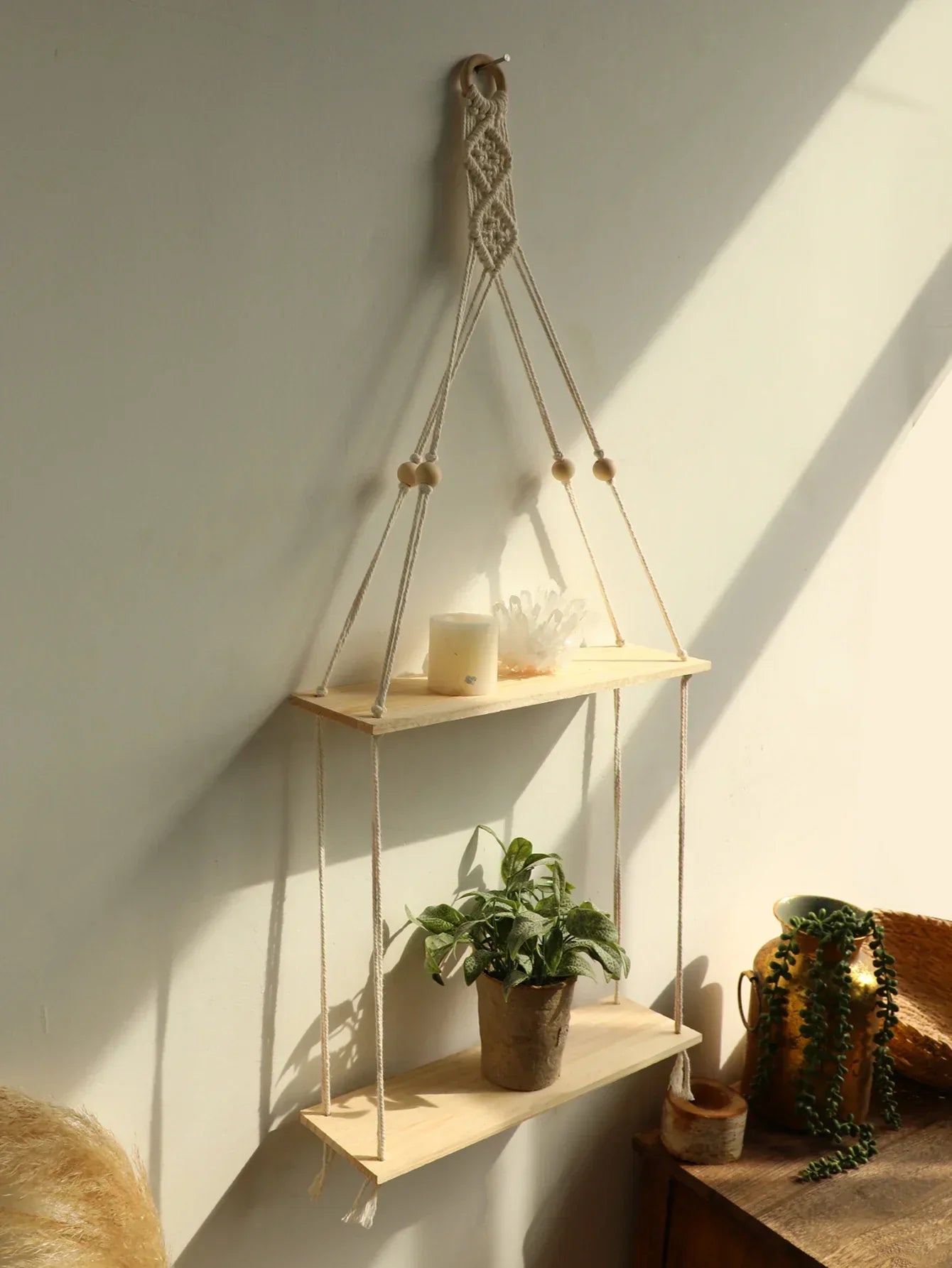 BowLift | Wall shelf – Wood – Hanging shelves – Boho home decoration – Room decoration