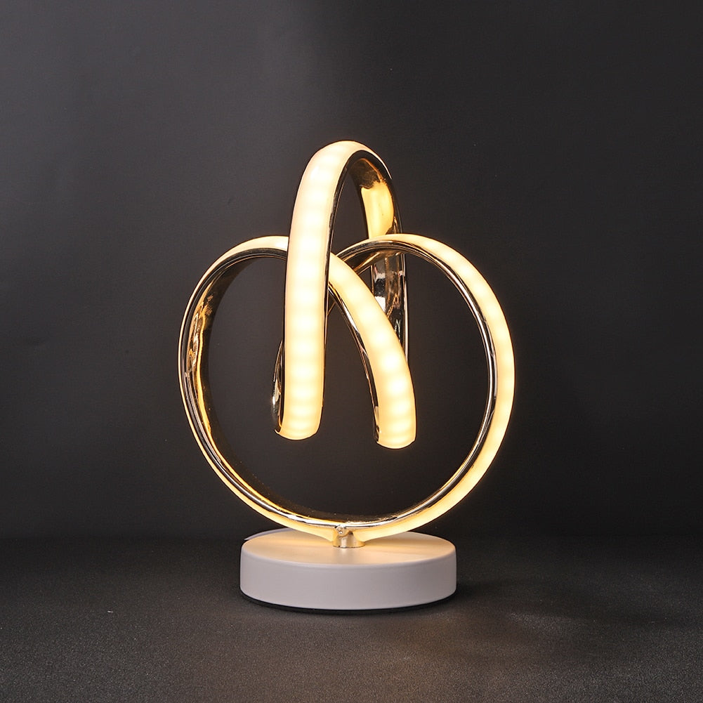 BowLift | SpiralGlow – Sleek LED Table Lamp with Cozy Warm Light