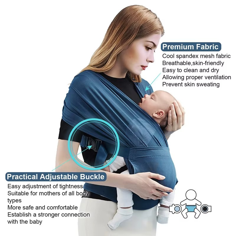 BowLift | Breathable Lightweight Hands Free Baby Sling Wrap Carrier for Newborns and Infants