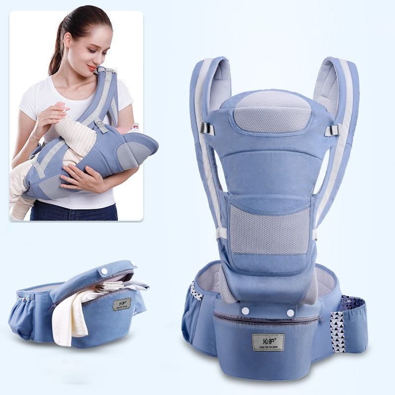 BowLift | 3-in-1 Ergonomic Baby Carrier with Storage Pouch – Soft Cotton Newborn to Toddler Carrier