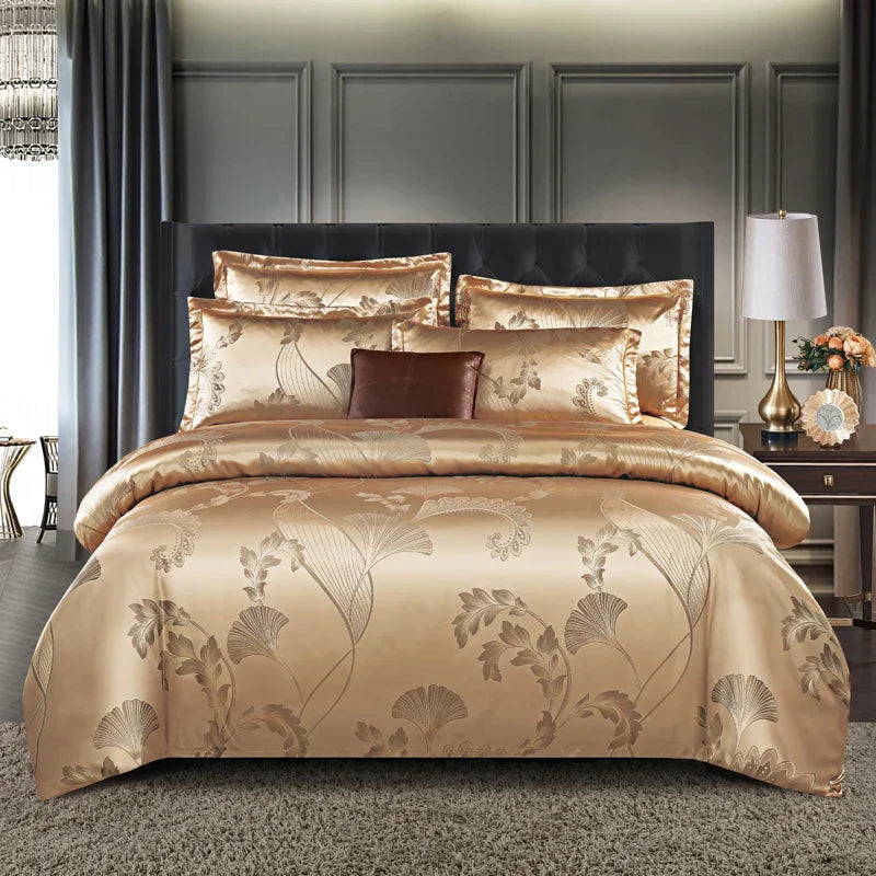 BowLift | Satin Rayon Jacquard Duvet Cover Set 264x229cm – Luxury Summer Bedding for Comfortable Sleep & Home Décor