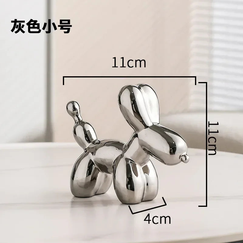 BowLift | Nordic Ceramic Balloon Dog Sculpture Gold Animal Decorations Statue Living Room Ornaments Creative Desktop Ornament Home Decor