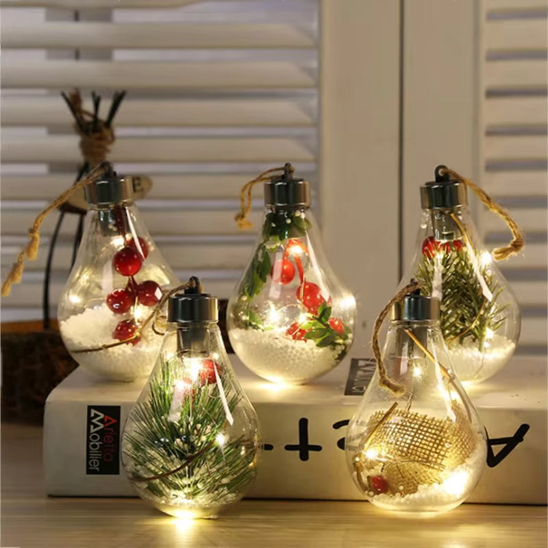 BowLift | Christmas LED Bulb Ornaments – Transparent Ball Tree Décor for Festive Charm & Perfect Holiday Gifts