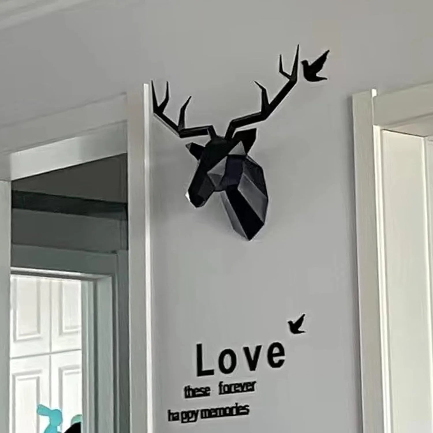 BowLift | 3D-Deer Head Sculpture, geometric resin, animal deer head wall decoration, modern home decor, luxurious decorative wall decor