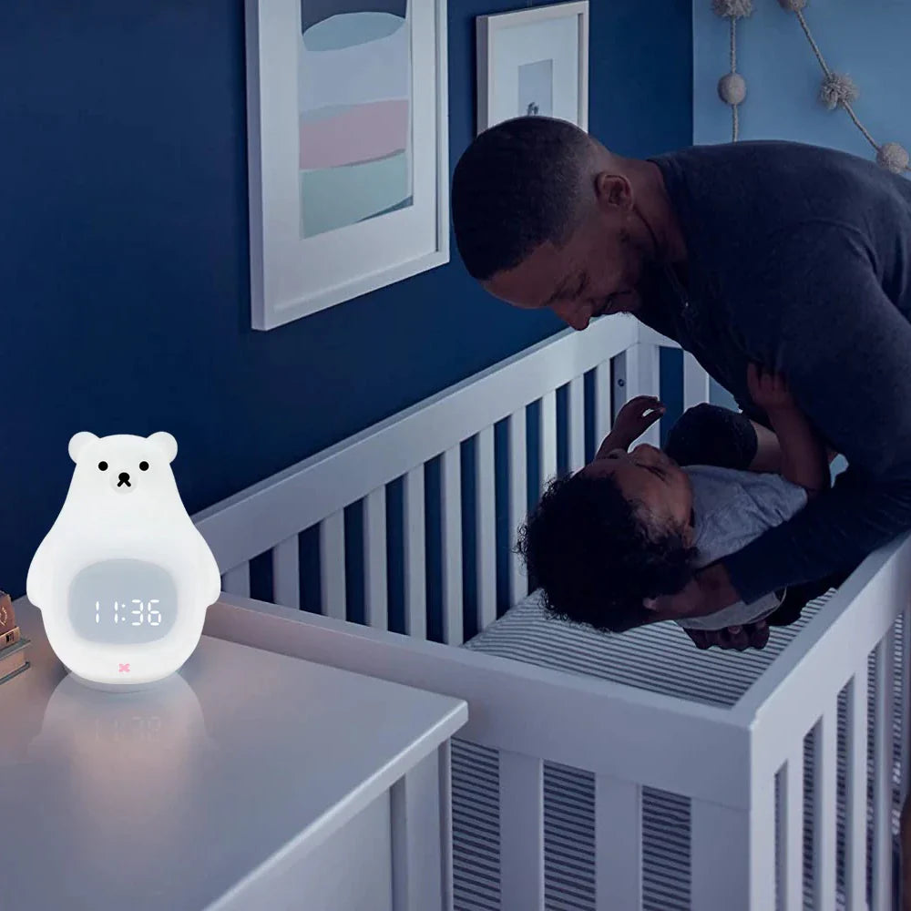 BowLift | Bear Alarm Clock - LED Night Light and Children's Alarm Clock