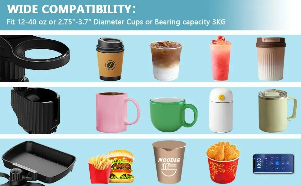BowLift | Car Cup Holder with Detachable Tray