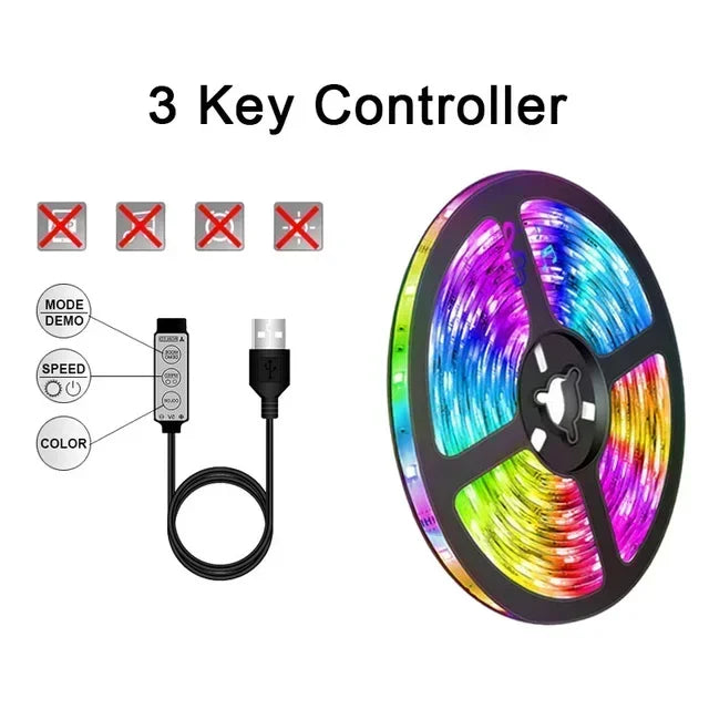 BowLift | RGB 5050 LED Strip Light with Remote Control & App Control - USB-powered