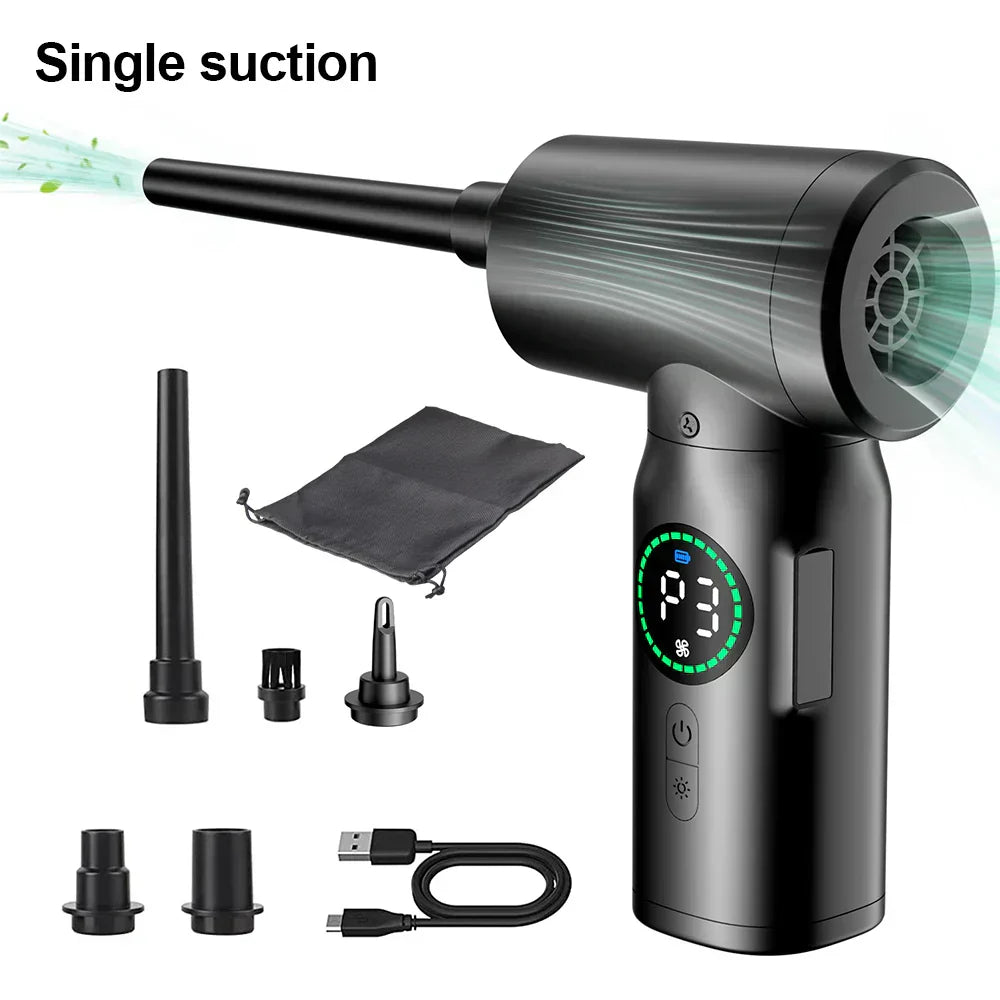 BowLift | 2-in-1 Portable Vacuum Cleaner & Blower | 7500mAh Battery, LED Light & Versatile for Home, Car & Office Cleaning