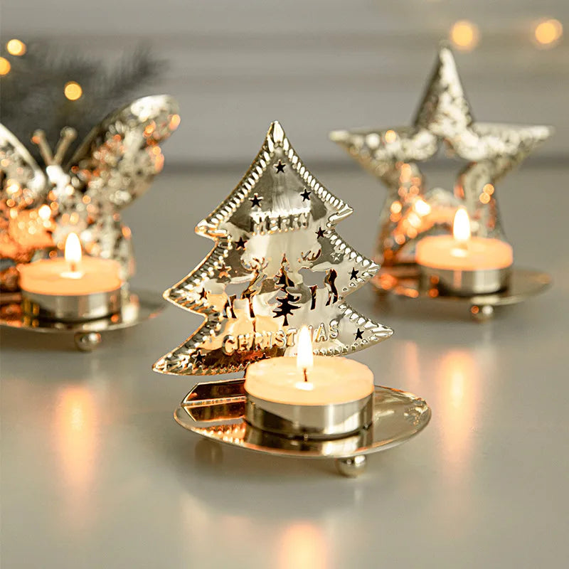 BowLift | Gold Christmas Candle Holder