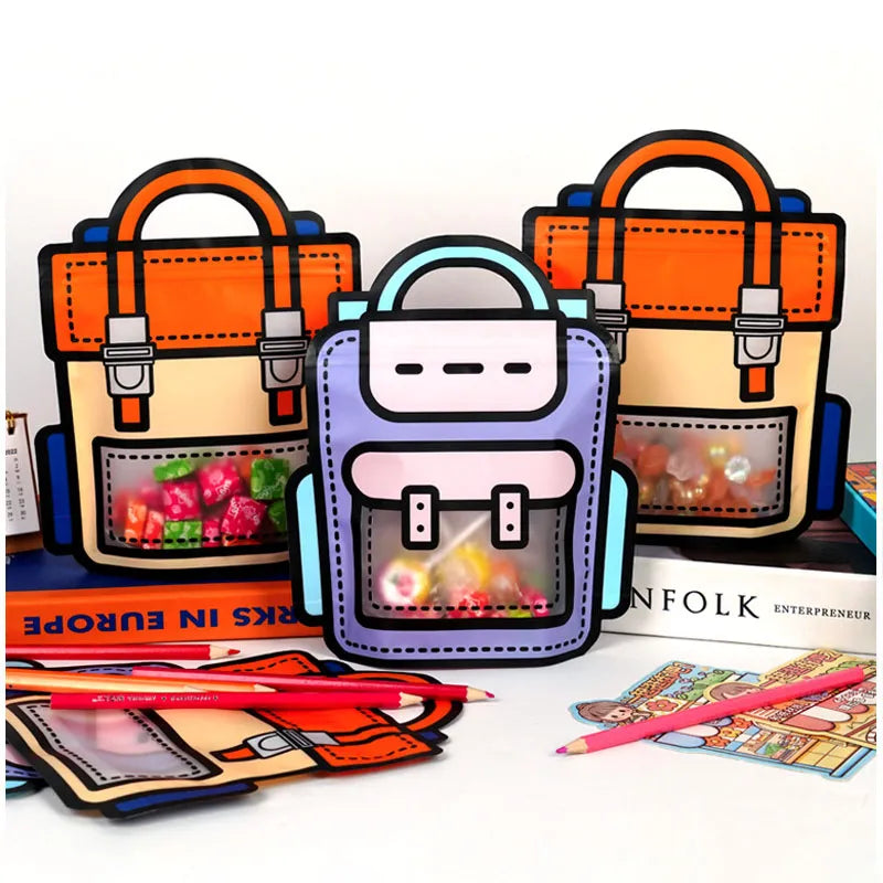 BowLift | 50pcs Creative 2D Cartoon Schoolbag