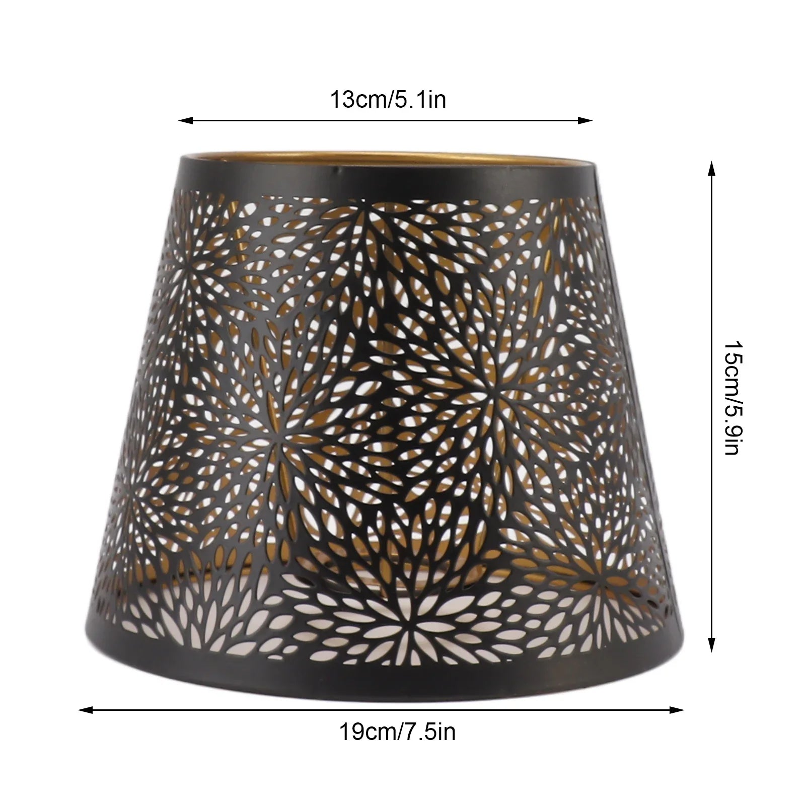 BowLift | Metal lampshade with gold pattern
