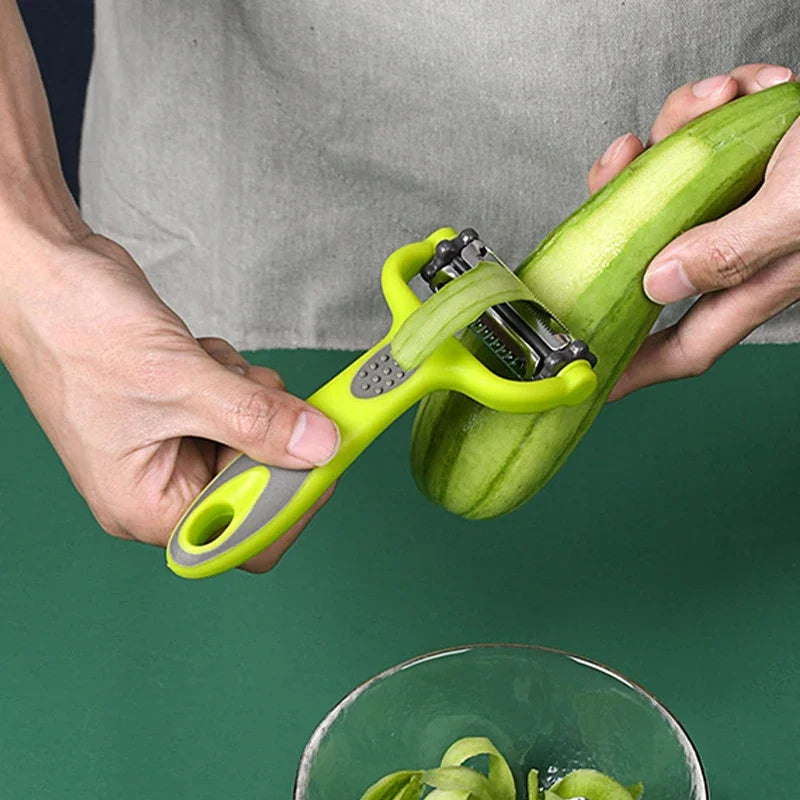 BowLift | Prepivo 3-in-1 Peeler | Stainless Steel Blade | Compact & Hygienic | Ergonomic Handle