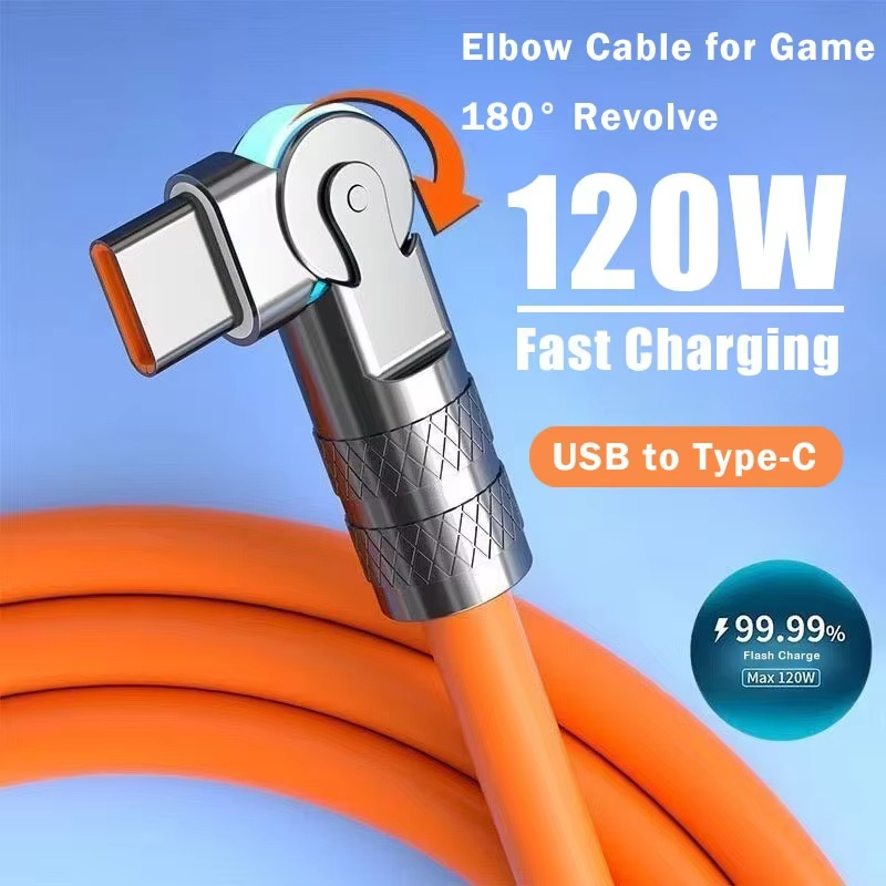 BowLift | Ultra-Durable 180° Rotating USB-C Fast Charger Cable for Gaming Phones