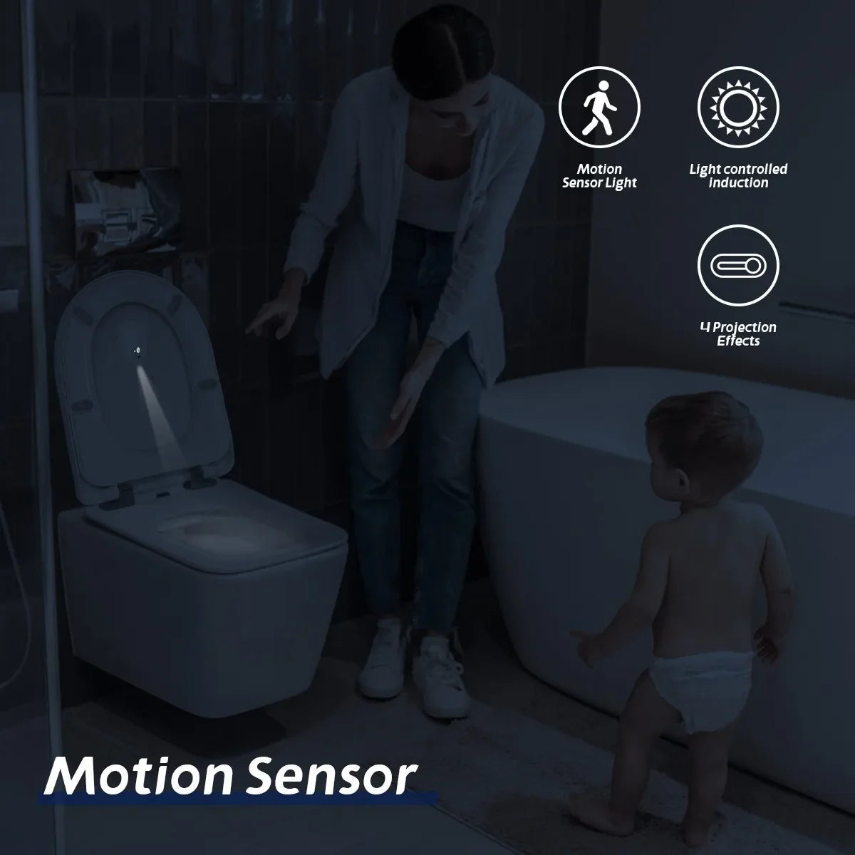 BowLift | Backlit Toilet LED Sensor Projector