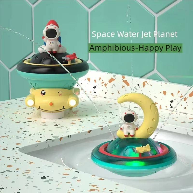 BowLift | Interactive Astronaut Bath Toy with Automatic Water Spray, Lights, and Music