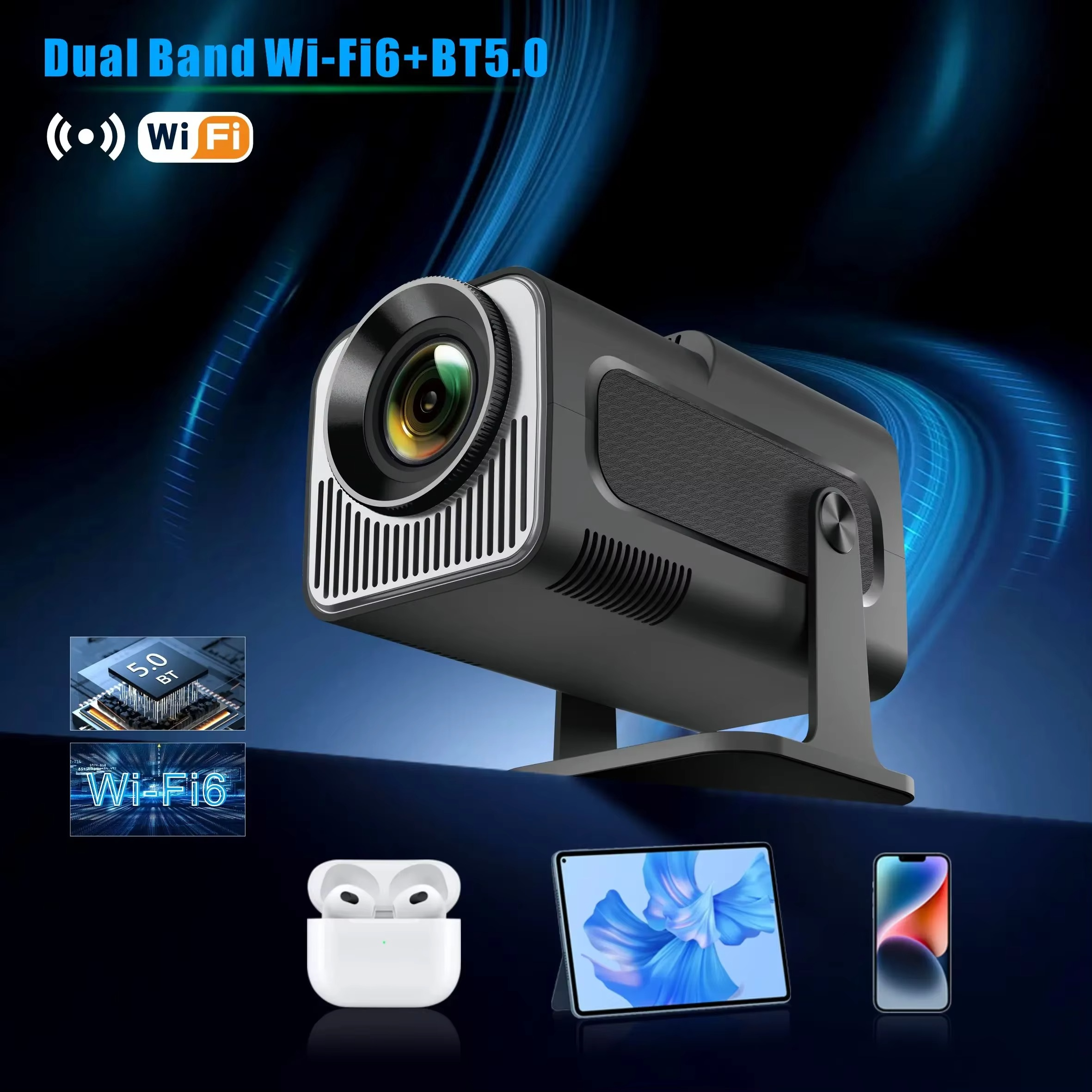 BowLift | Compact 4K Android Mini Projector with WiFi & Bluetooth