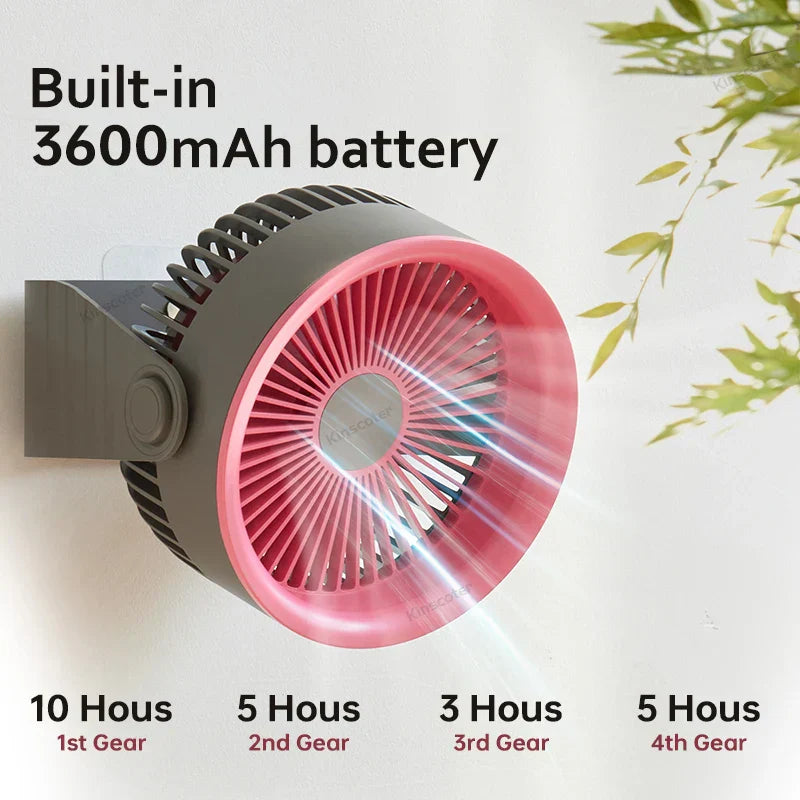 BowLift | Brisano Mini Fan | 3600 mAh Battery | 4 Levels & USB | Compact & BPA-free