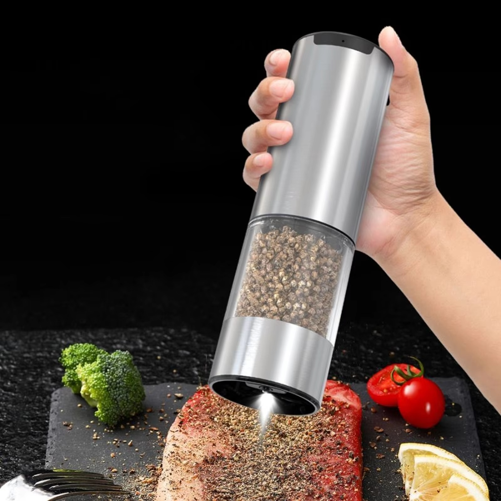 BowLift | Electric Salt and Pepper Grinder Set with Adjustable Coarseness and LED Light