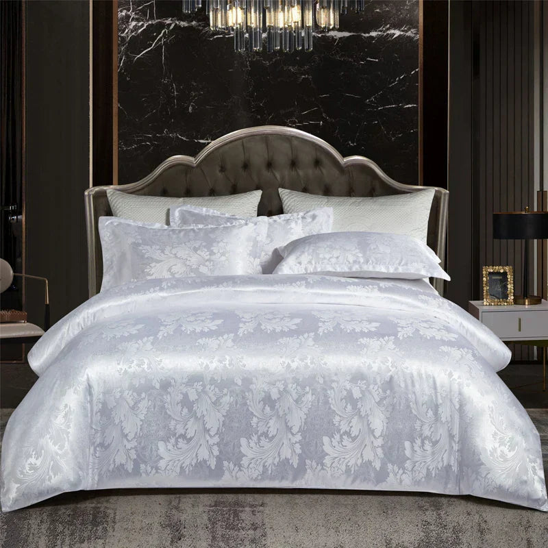 BowLift | Satin Rayon Jacquard Duvet Cover Set 264x229cm – Luxury Summer Bedding for Comfortable Sleep & Home Décor