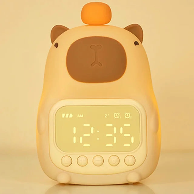 BowLift | Capybara Clock Lamp - Rechargeable Digital Alarm Clock with Night Light & Touch Snooze