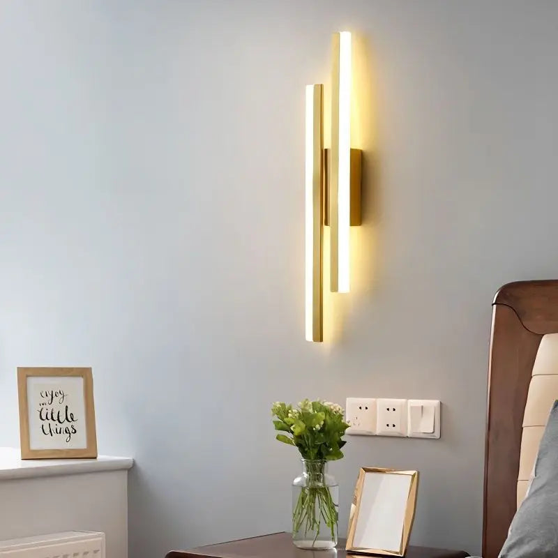 BowLift | Modern LED Wall Lamp: Black/Gold Acrylic Room Decoration Light