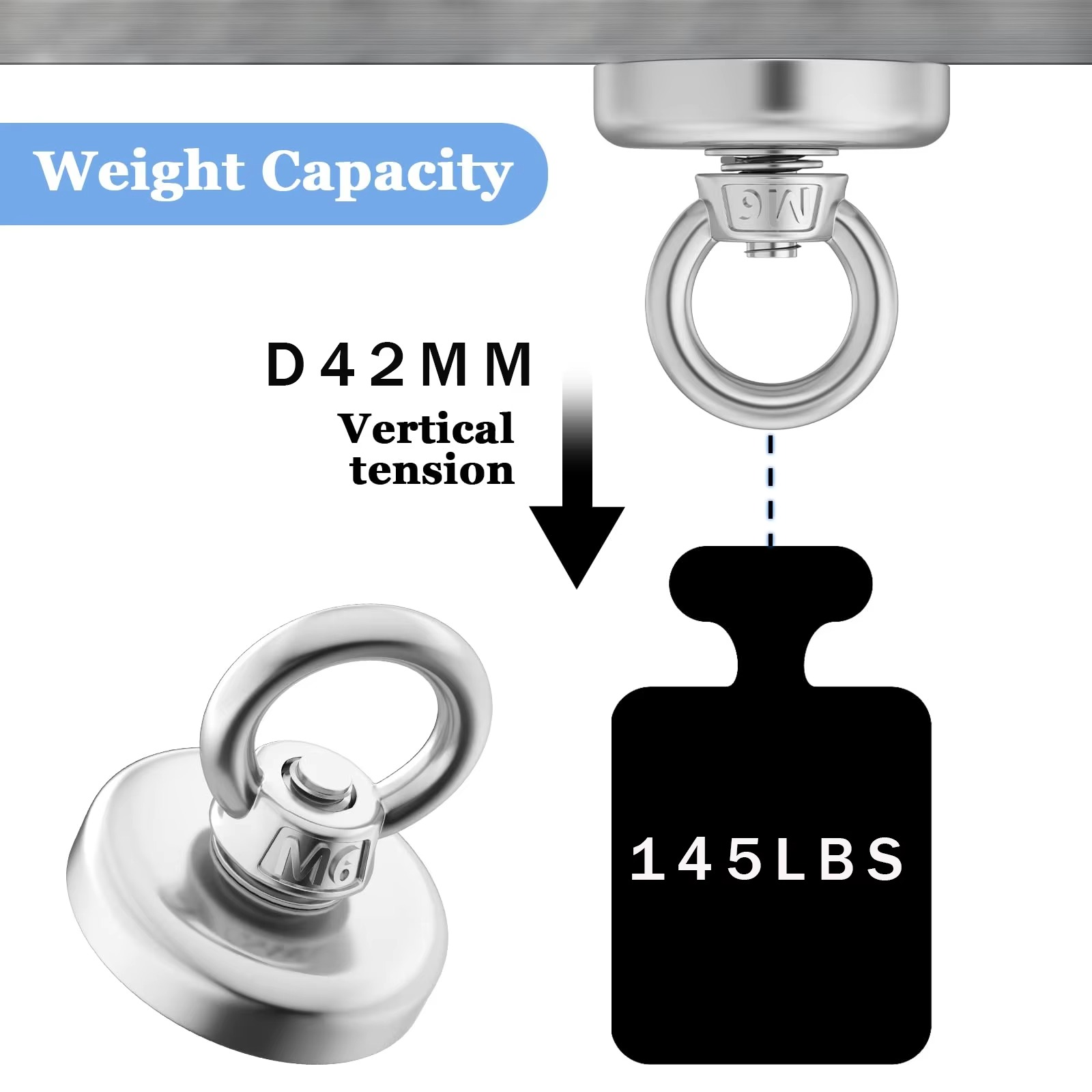 BowLift | Premium Neodymium Fishing Magnet with Eyebolt for Magnetic Salvaging