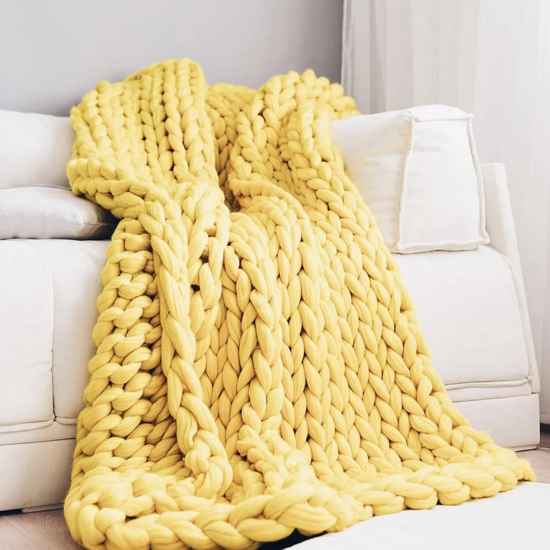 BowLift | Chunky Knit Blanket – Cozy Wool Blanket for Every Room – Soft & Warm – Perfect for Sofa and Bed