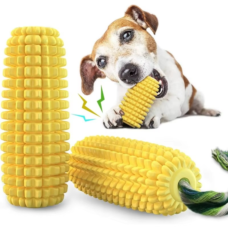 BowLift | Indestructible Squeaky Corn Chew Toy for Tenacious Puppies and Dogs