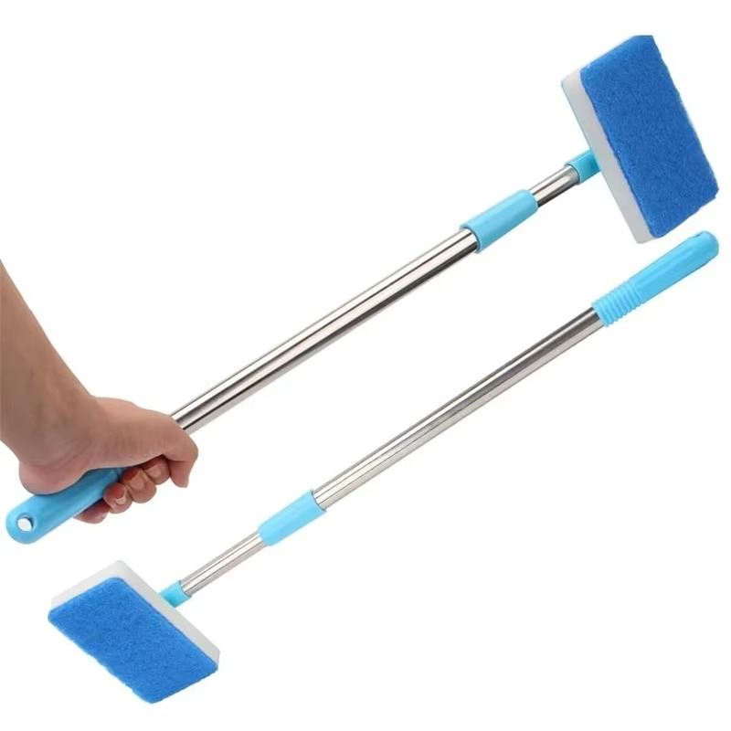 BowLift | Extendable Aquarium Cleaner with 180° Adjustable Double-Sided Sponge