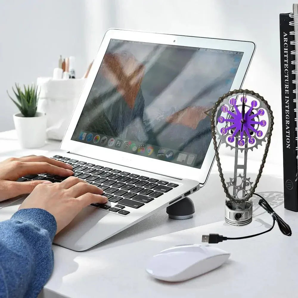 BowLift | Watch chain with movement - Silent rotating table clock