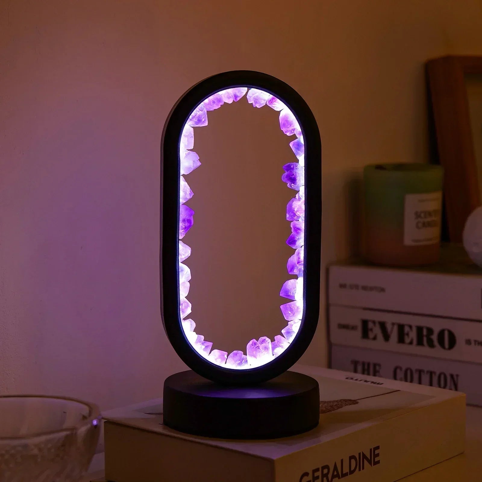 BowLift | AuraStone | Natural Calming Amethyst Serenity Lamp