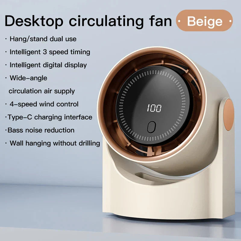 BowLift | Aerolora Table Fan | Bladeless & Quiet | 100 Levels | USB Bladeless Fan