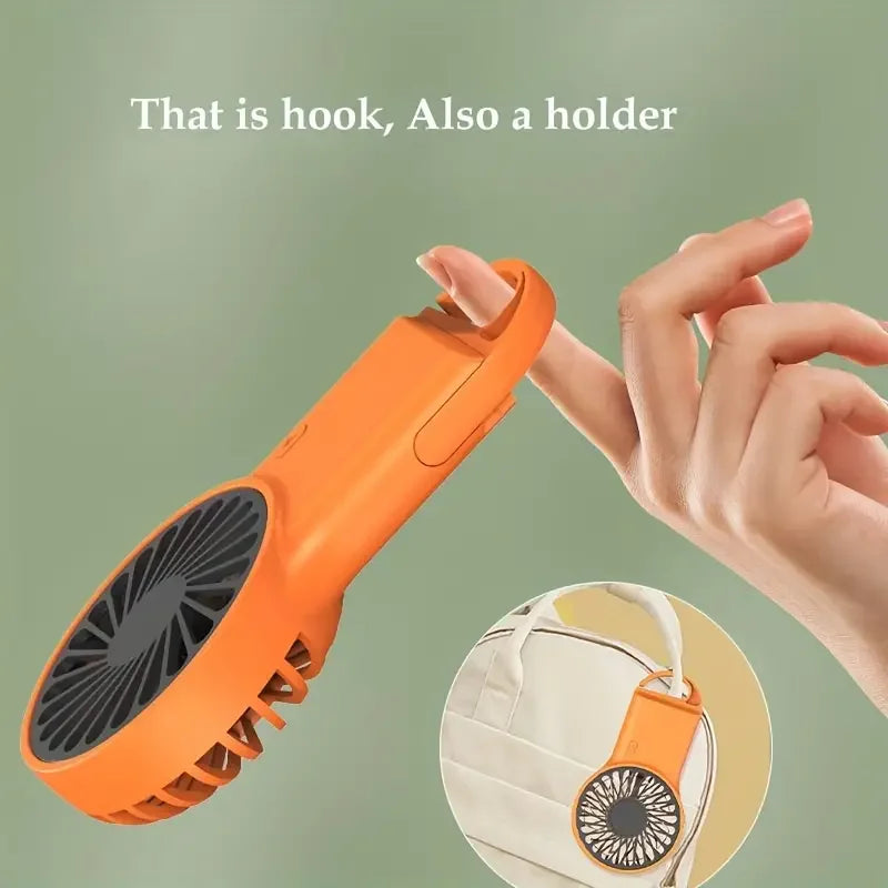 BowLift | Airivio Mini Fan | Foldable & USB-C | Quiet & Portable | With Carabiner & Battery