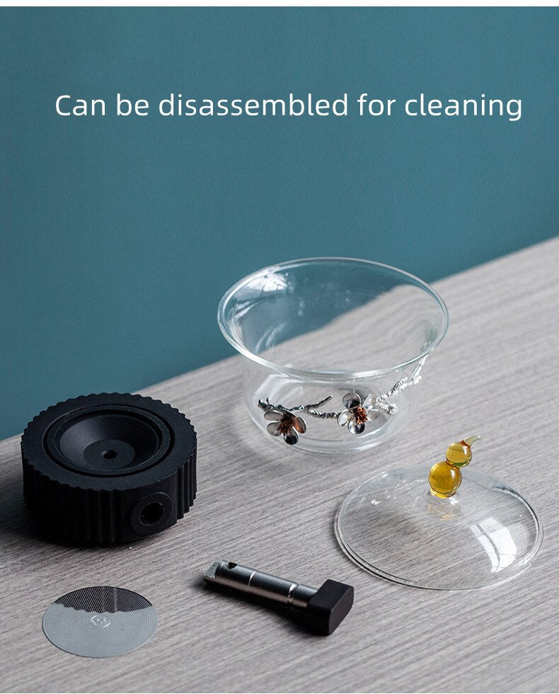 BowLift | Ancient Mystery Leaf Glass Teapot