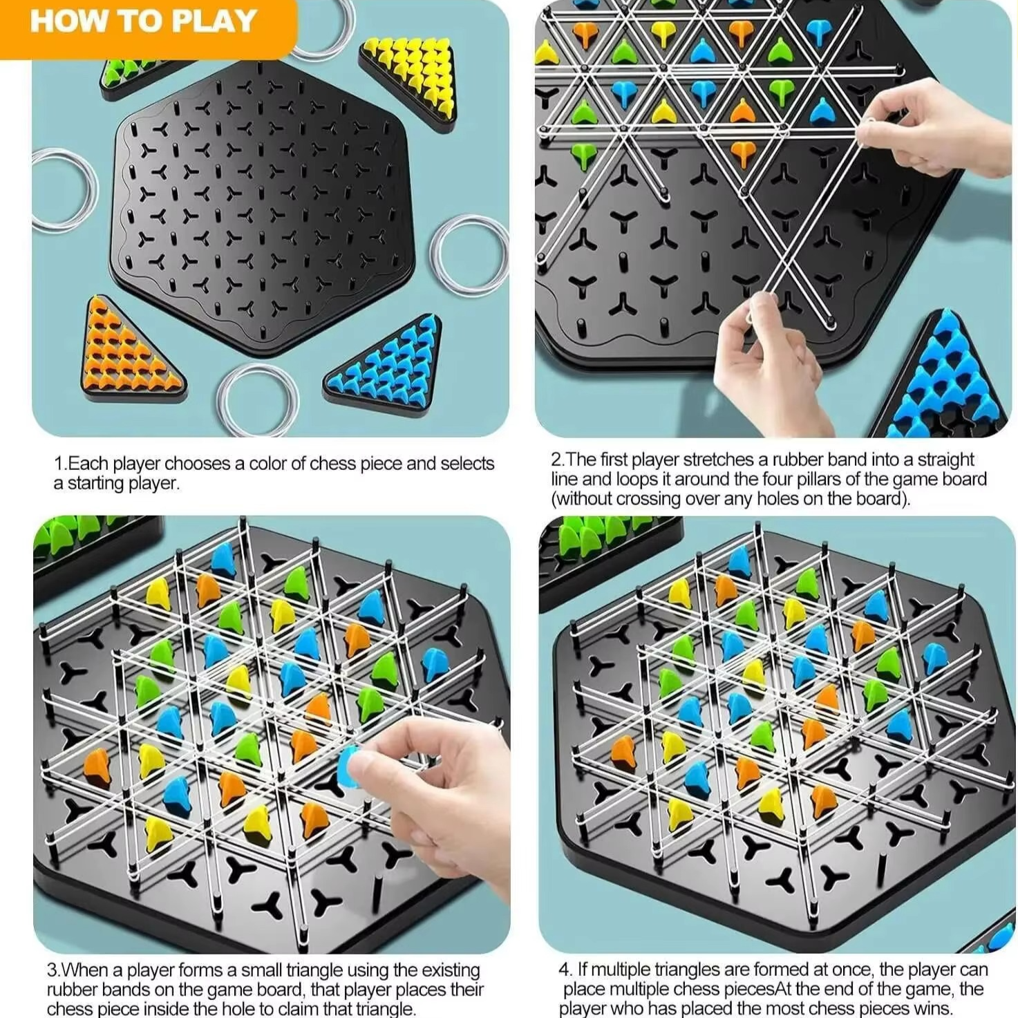 BowLift | Chain Triangle Chess Duel Strategy Board Game for Kids and Adults