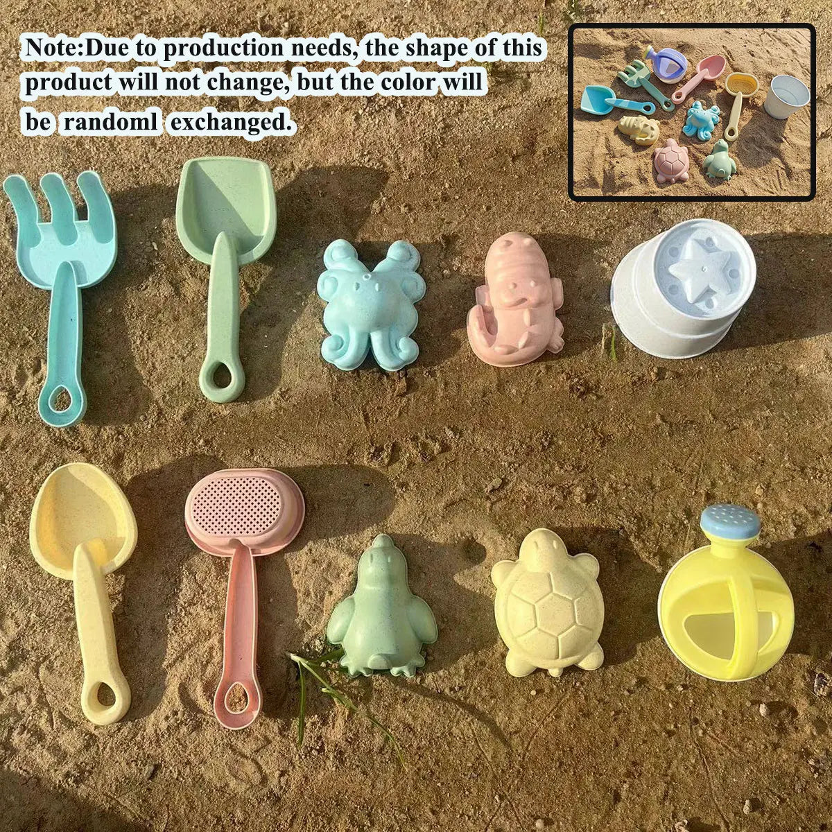 BowLift | PlayaFun Sand play set | Foldable bucket & accessories | Colorful & child-friendly | For beach & garden