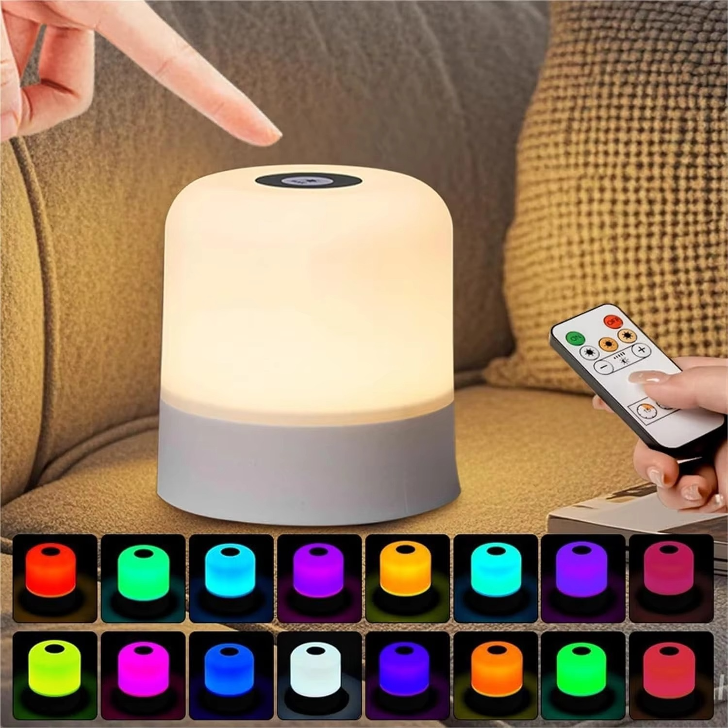 BowLift | Color Changing Touch Table Lamp With Remote Control For Bedroom Or Living Room
