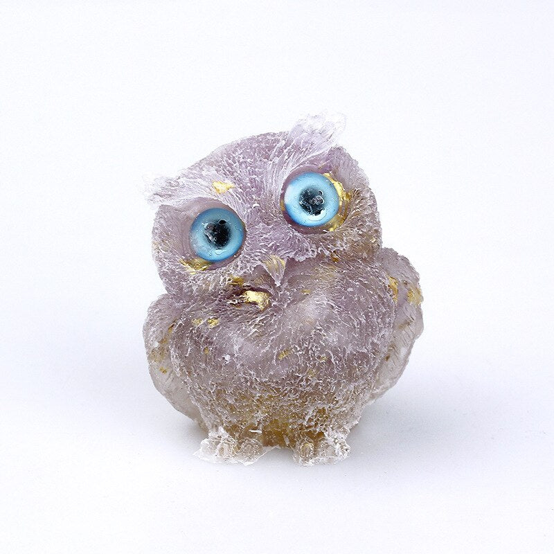 BowLift | Natural Crystal Owl Figurine: Handmade Collector's Item