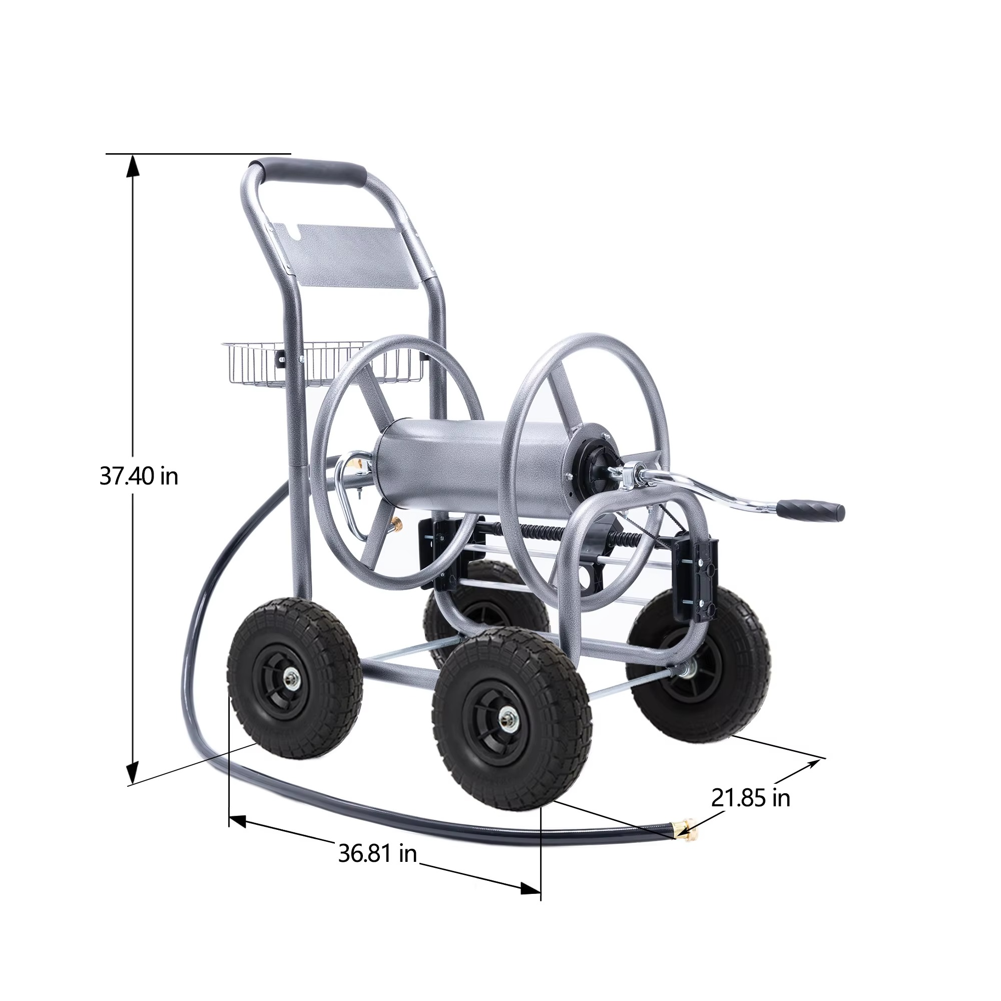 BowLift | Heavy-Duty Hose Reel Cart with Wheels for 250-Foot 5/8-Inch Hose