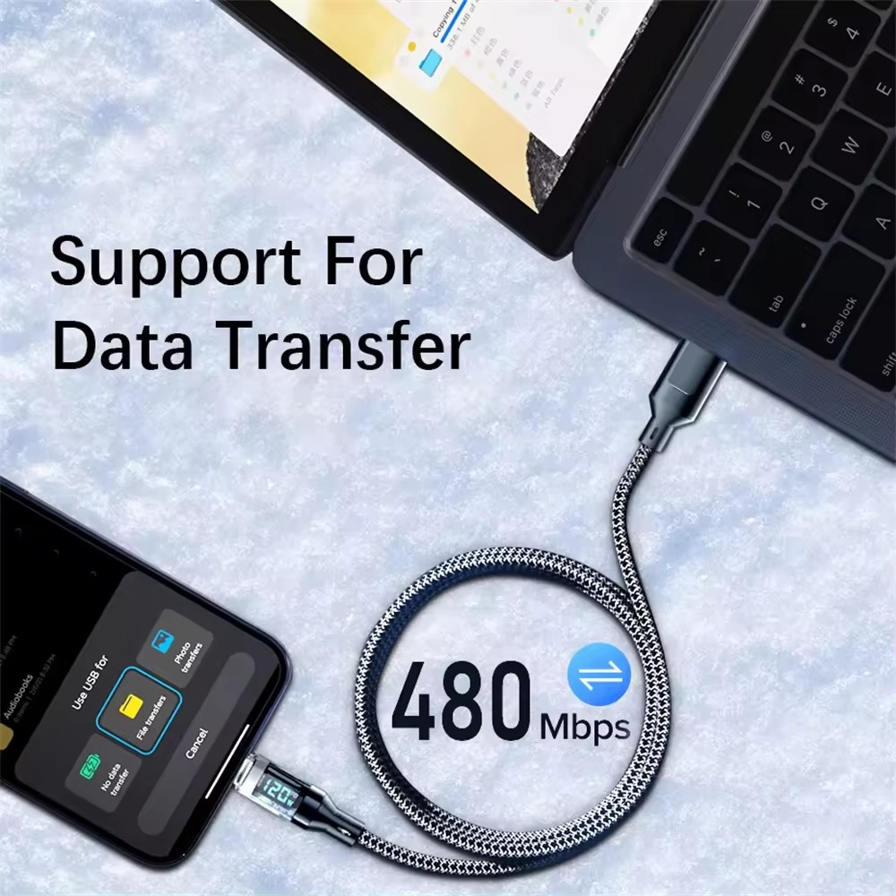 BowLift | SuperCharge 120W Type-C Fast Charging Cable with LED Display