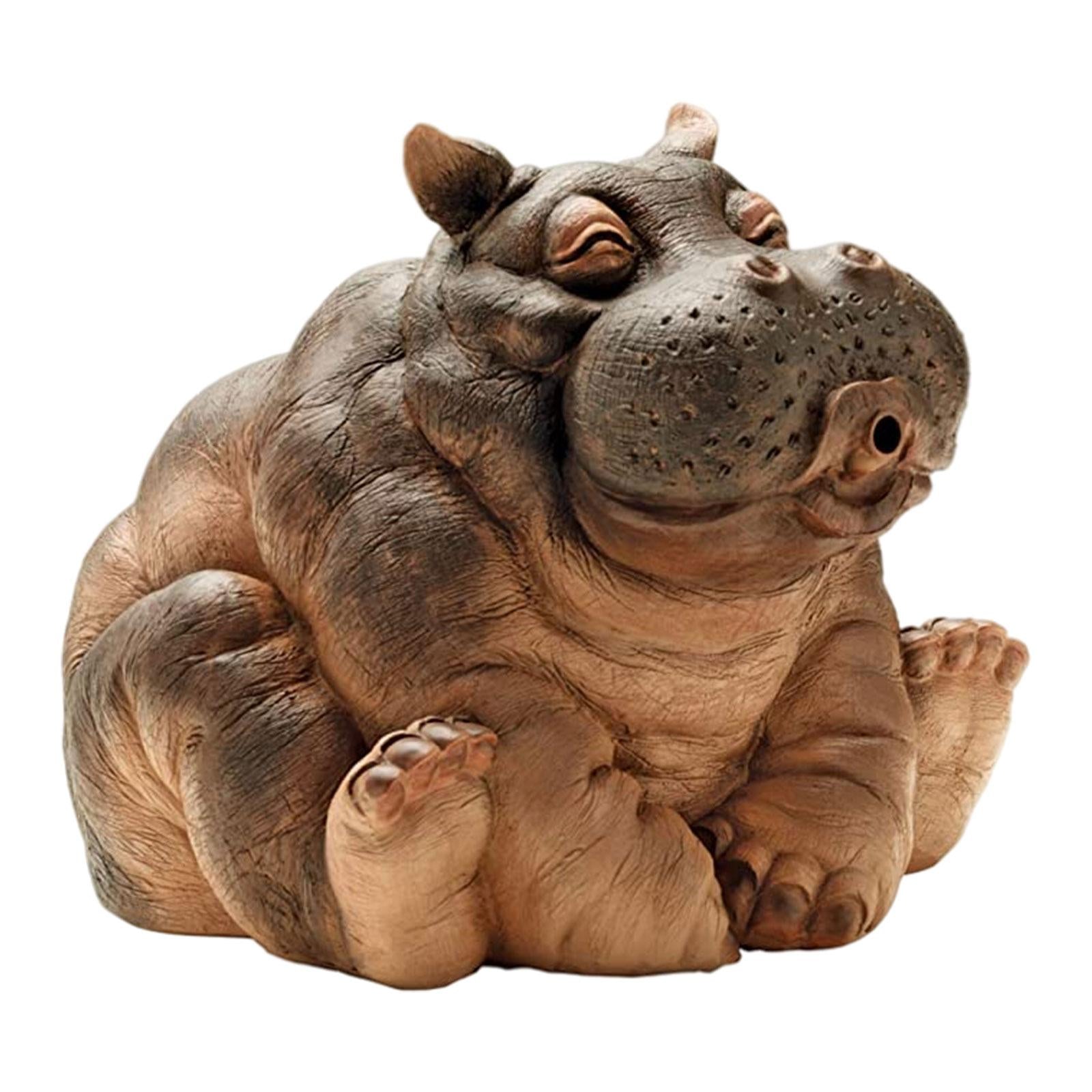 BowLift | Playful Hippopotamus Garden Sprinkler Statue