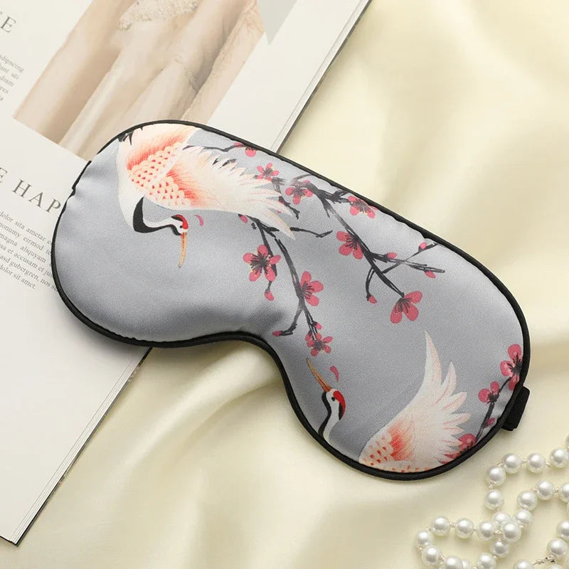 BowLift | Grue de Soie – Luxury Silk Sleep Mask with Crane Design
