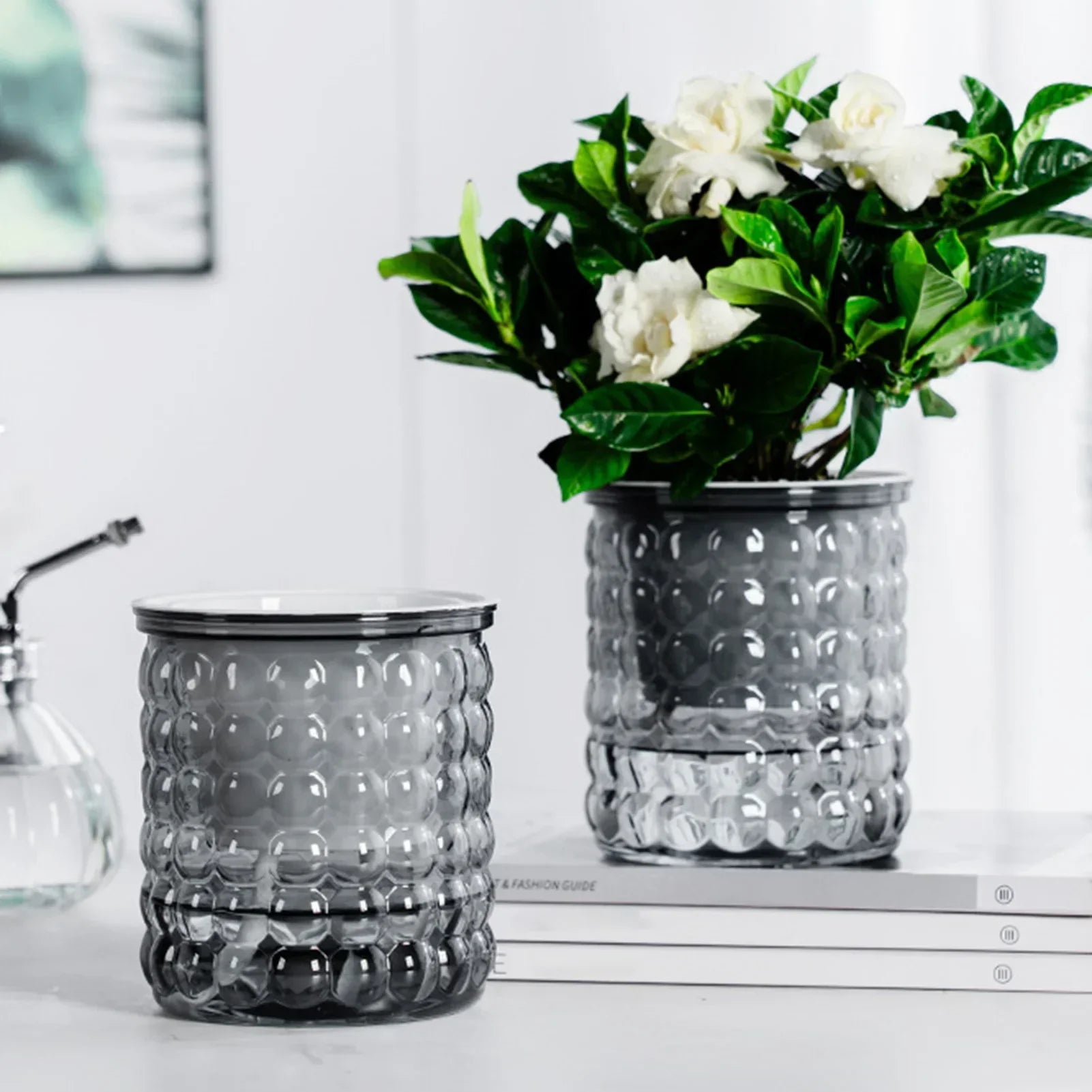 BowLift | Hydropura Flowerpot | Self-watering & Soil-free | Modern & Easy to Care | Set of 3