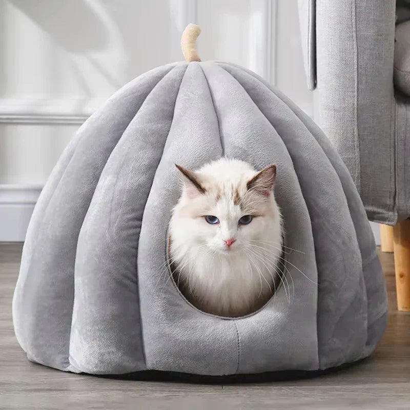 BowLift | CozyNest Pumpkin Cat Bed – Warm, Washable & Comfortable Cat Hideaway