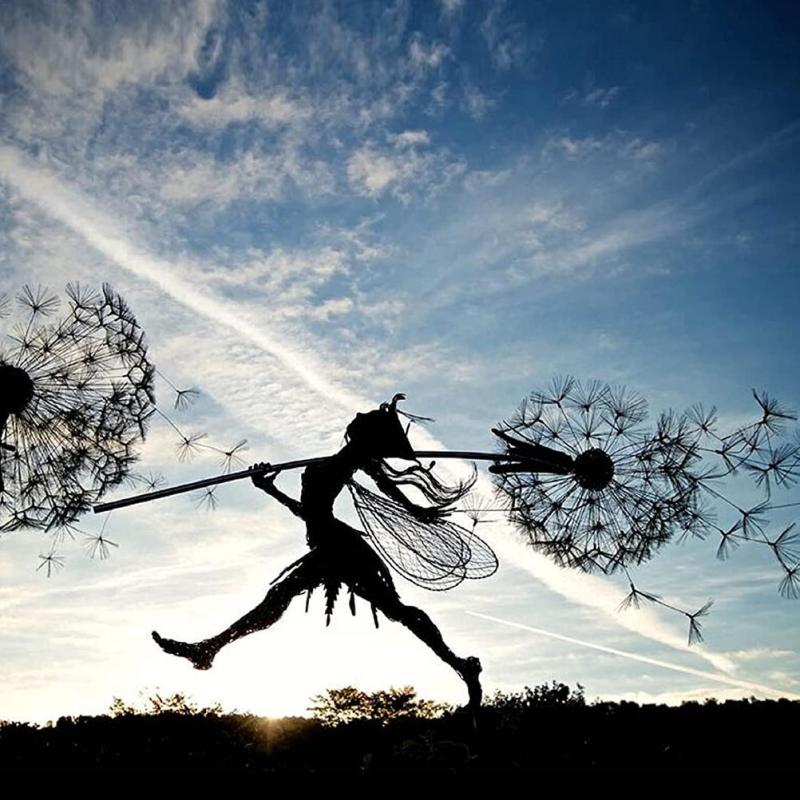 BowLift | Fairy Garden Sculpture | Detailed Metal Decor for Outdoors