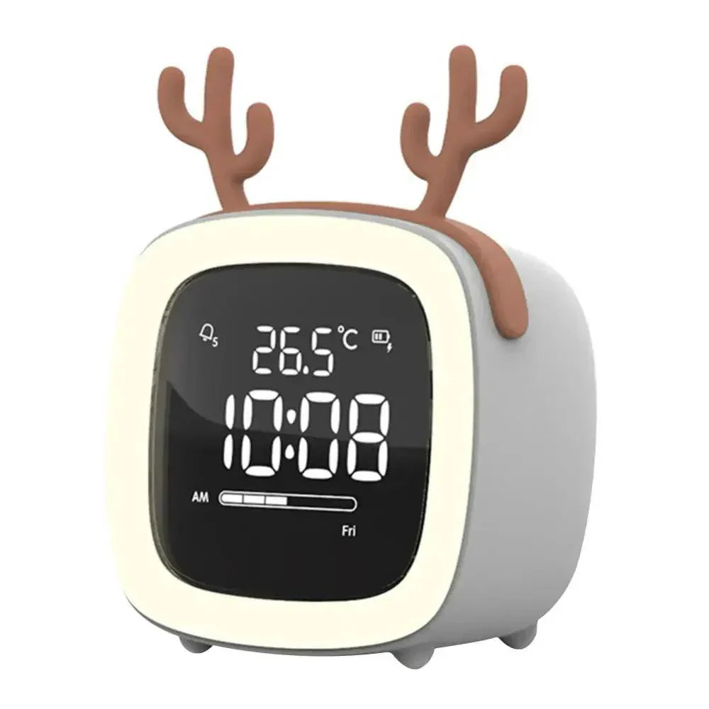 BowLift | Cartoon Bunny LED Alarm Clock with Night Light – Rechargeable, Cute Digital Display for Kids & Bedrooms