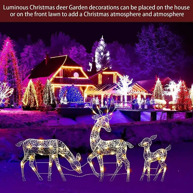 BowLift | Christmas Lights Outdoor Reindeer Decoration Set